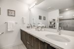 Master en-suite bathroom with double vanity 